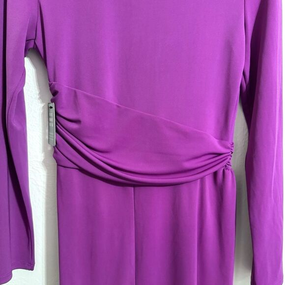 NWT ✨ Express purple v-neck faux wrap going out party dress, size small - Picture 7 of 12